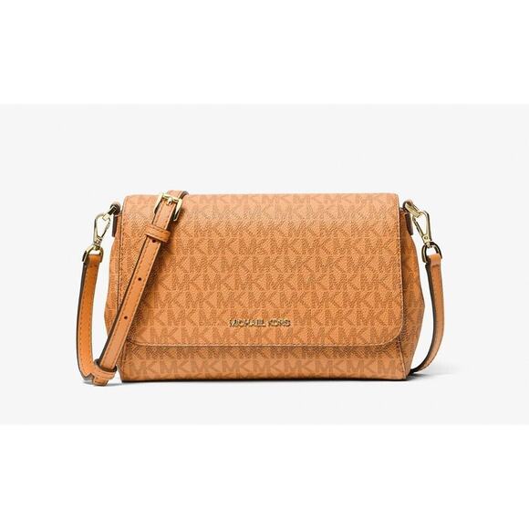MICHAEL KORS Jet Set Medium MK Logo PVC Convertible Crossbody Pouchette Bag - Picture 10 of 12